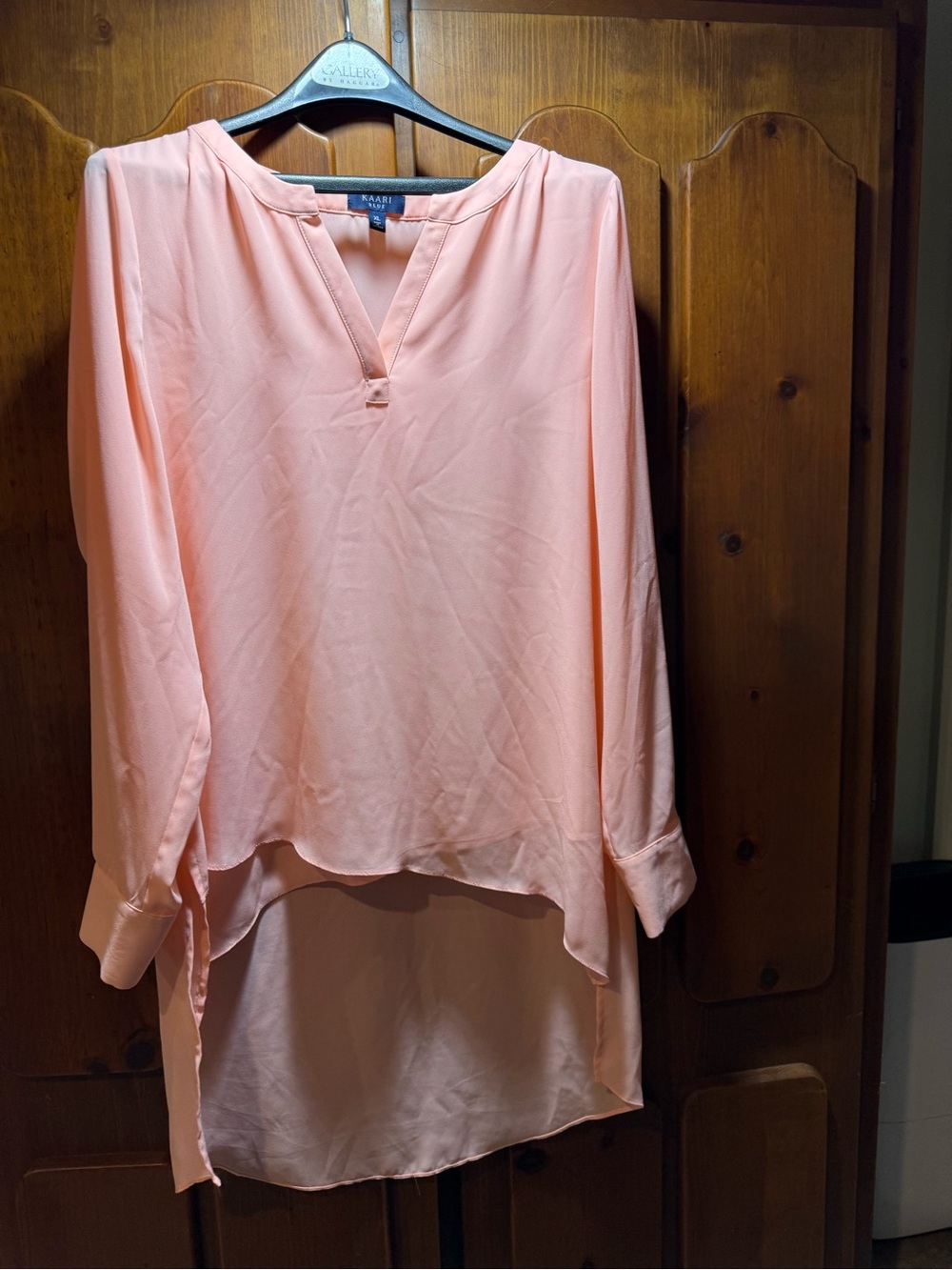 Kaari Blue Peach V-Neck High-Low Tunic